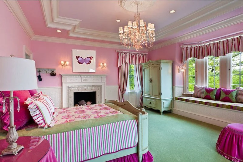 Pink and Lime Green walls