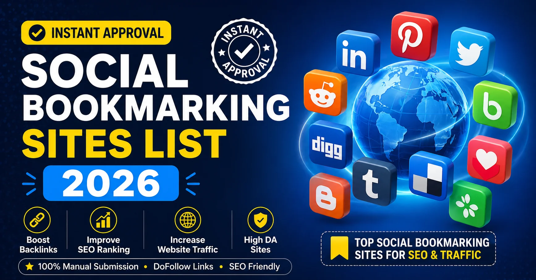 Instant Approval Social Bookmarking Sites List