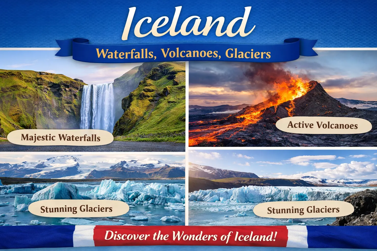 Iceland – Waterfalls, Volcanoes, Glaciers