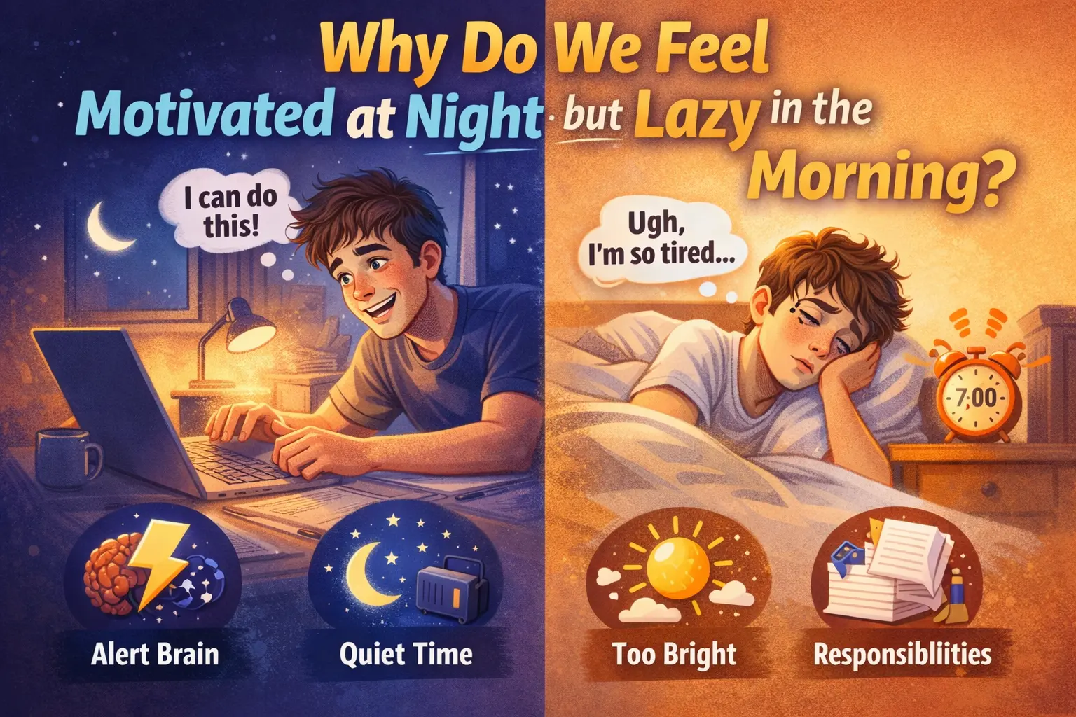 Why Do We Feel Motivated at Night but Lazy in the Morning?