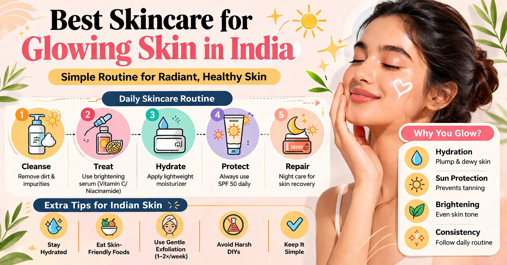 Best Skincare for Glowing Skin in India (Simple & Effective Guide)