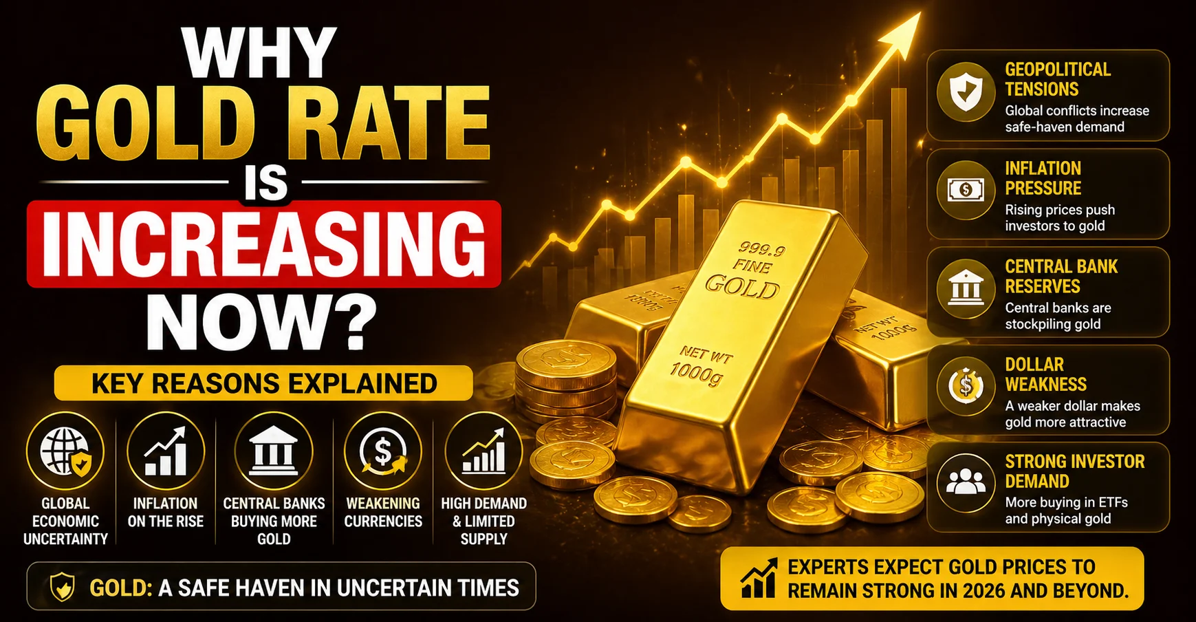 Why Gold Rate Is Increasing in 2026 | 8 Real Reasons Explained
