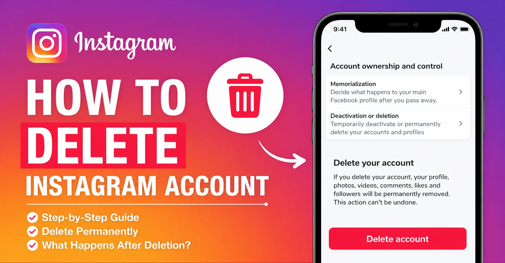 How to Delete Instagram Account Permanently in 2026 | Step-by-Step Guide