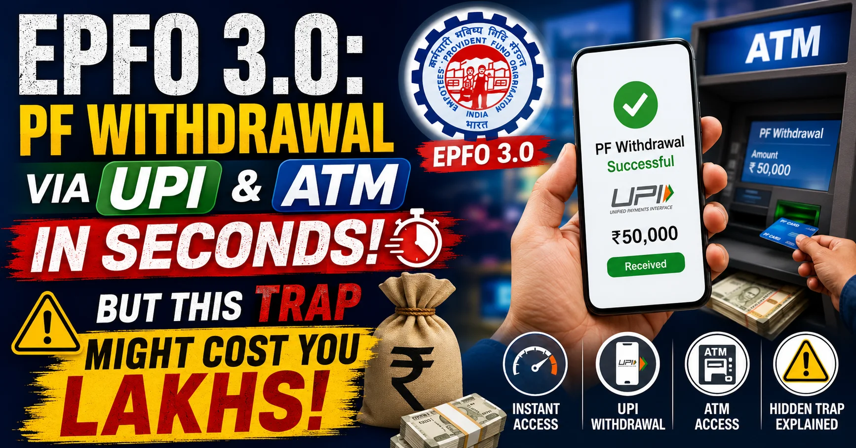 EPFO 3.0: PF Withdrawal via UPI & ATM in Seconds — But This Trap Might Cost You Lakhs!