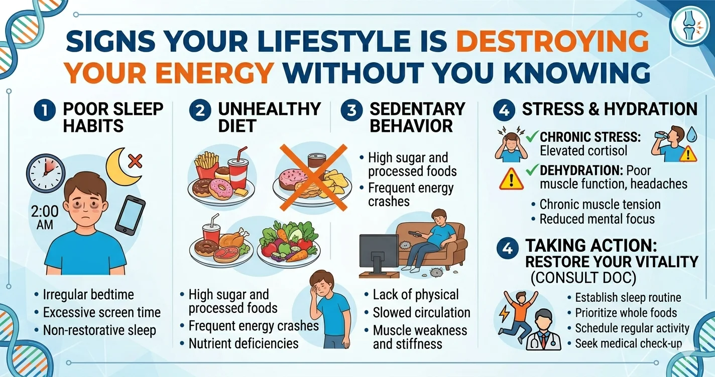 Signs Your Lifestyle Is Destroying Your Energy Without You Knowing