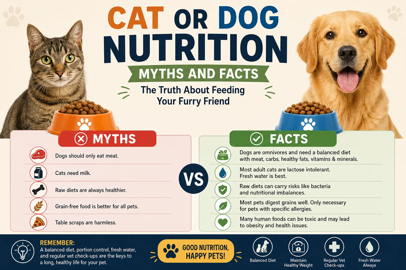 Cat or Dog Nutrition Myths and Facts: What Every Pet Owner Should Know