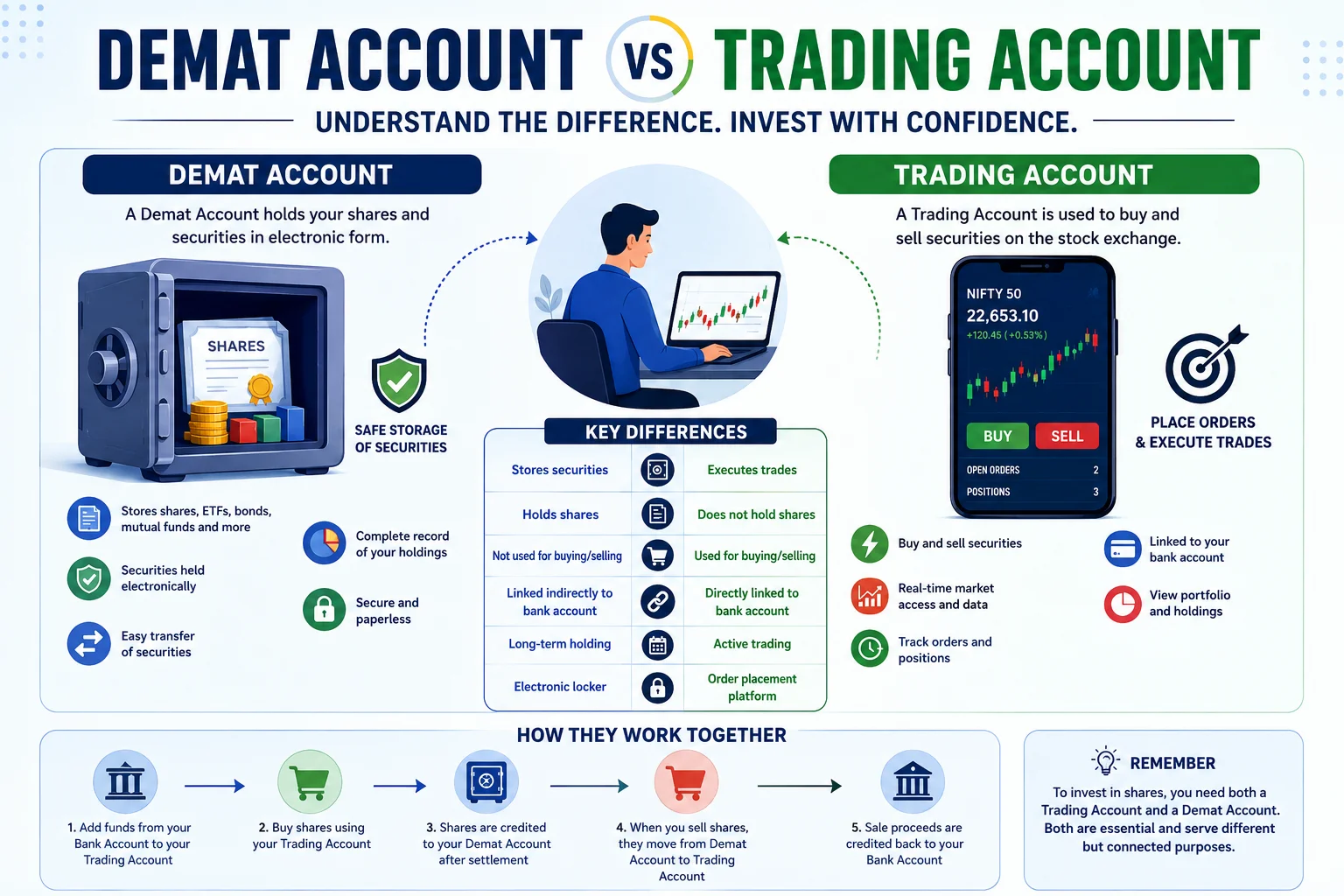 Demat Account vs Trading Account: What’s the Difference?